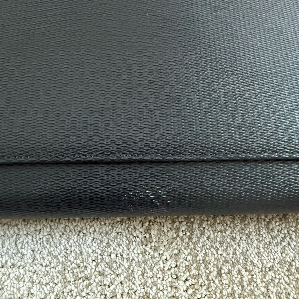 TUMI textured black leather attaché travel bag or briefcase